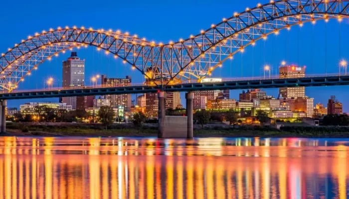 Memphis skyline at night.