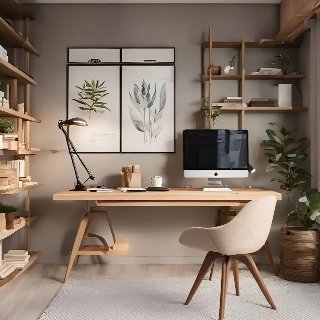 Home office workspace representing online owner portal and reporting for Section 8 property management in Byhalia, MS.