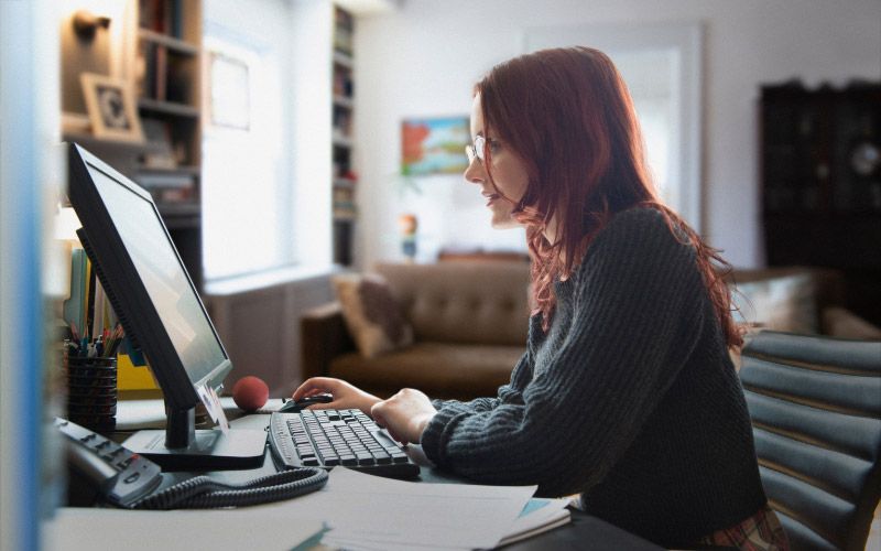 Person working from home.