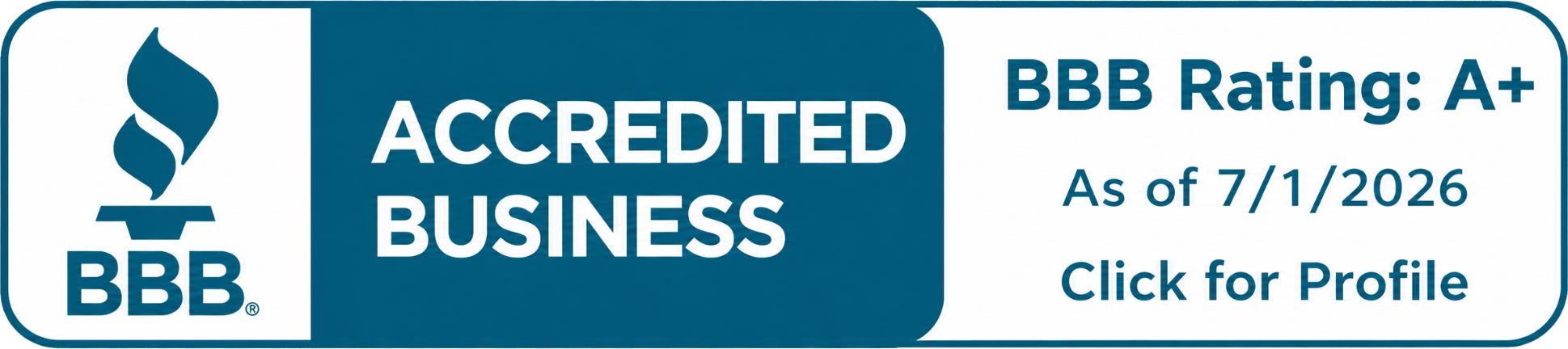 BBB Accredited Business — A+ Rating