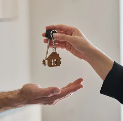 Handing over house keys