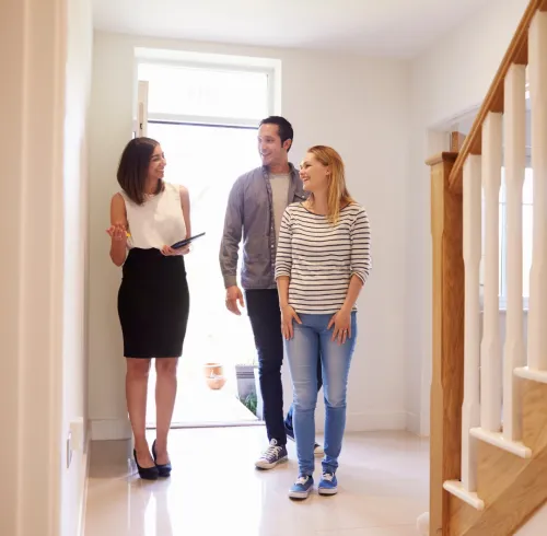 People touring a home.