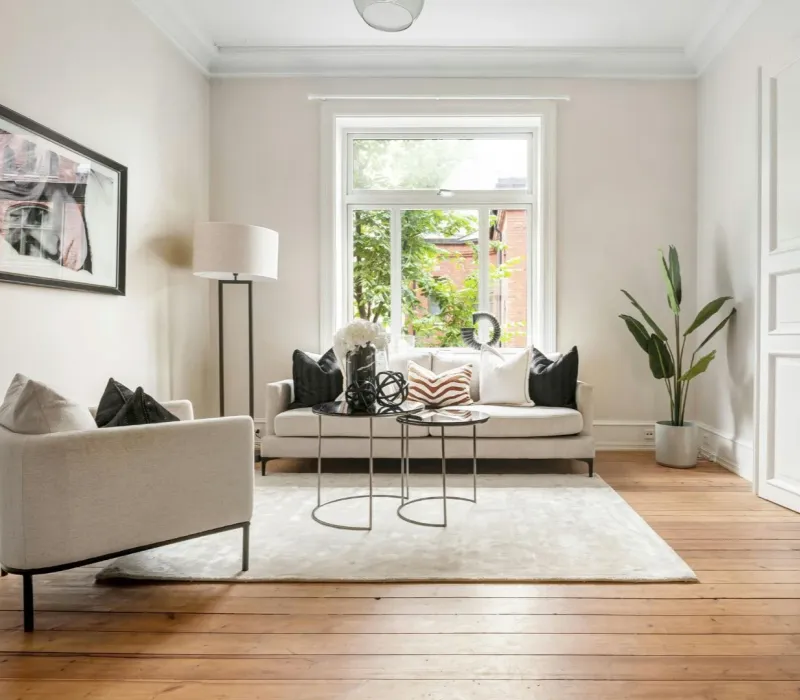 Rent-ready renovated living room interior in an Eads, TN BRRRR investment property showcasing quality rehab finishes by Advantage Property Management