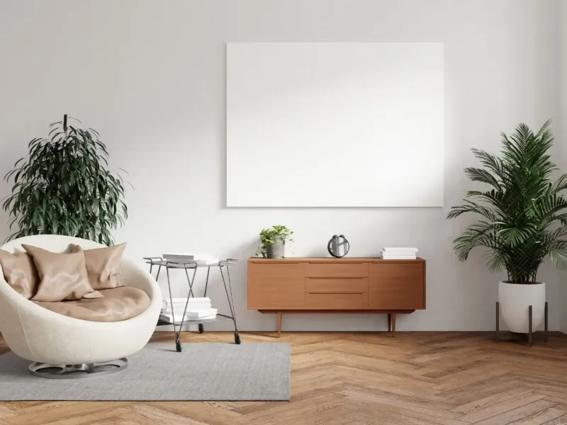 Modern renovated living room with updated flooring, fresh paint, and new fixtures in Horn Lake MS.