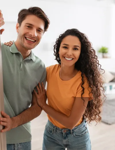 People touring a home.