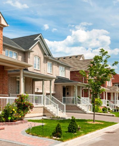 Showing houses in a row